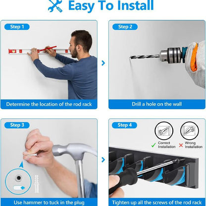 🔥Wall Mounted Fishing Rod Rack