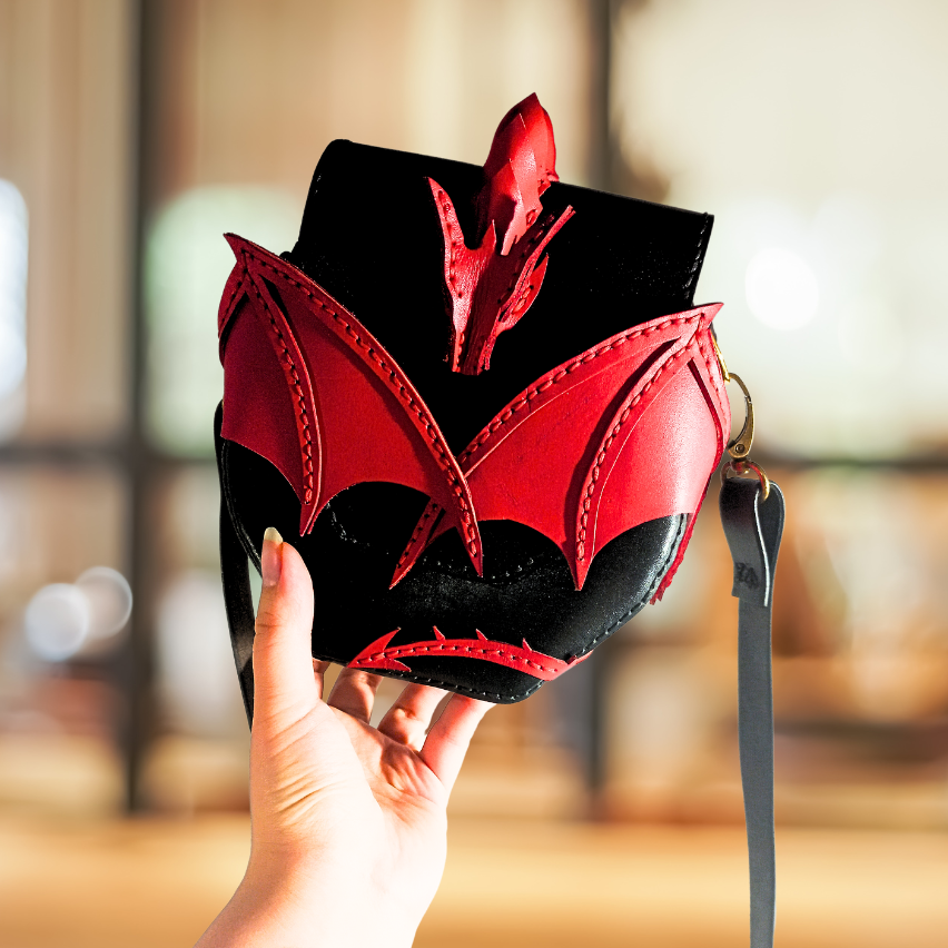 Handmade Leather Dragon  Hunter Bag