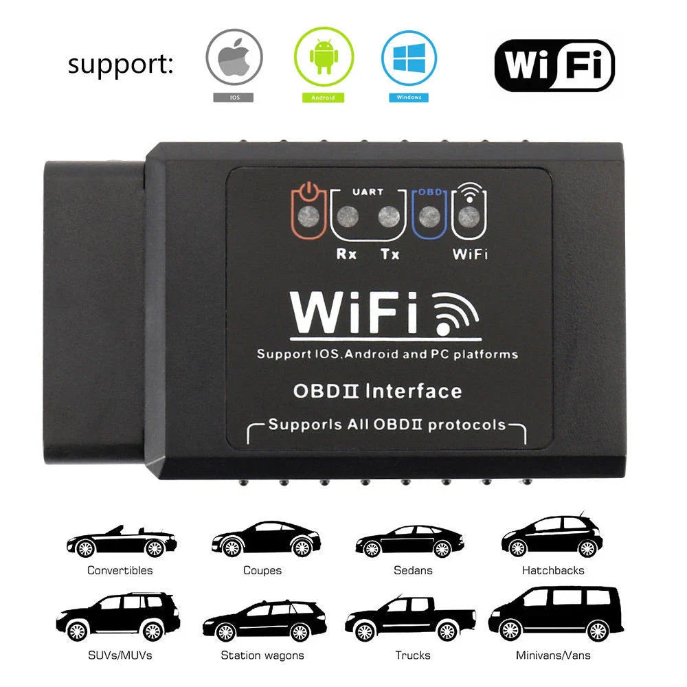 ELM327 WiFi OBD2 OBDII Diagnostic Scanner Code Reader Tool